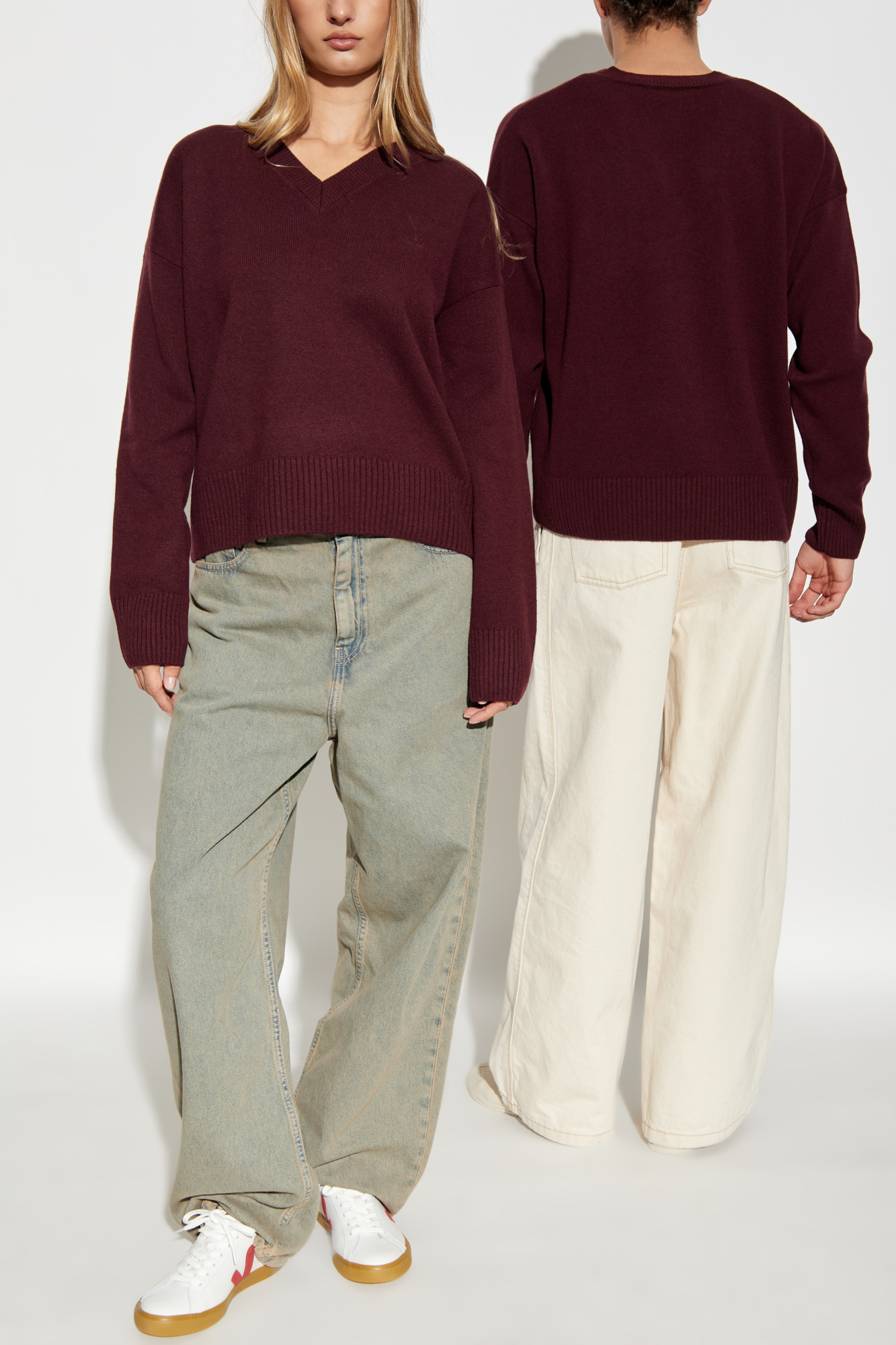 【送料&関税込】Ami Alexandre Mattiussi Cashmere And Wool Ca Burgundy Wool sweater Ami Alexandre Mattiussi - Vitkac Canada